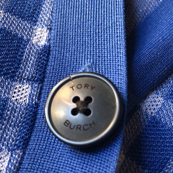 Tory Burch Women's Sheer Picnic Plaid Boyfriend Button Up Plunge Neck Cardigan S - Picture 4 of 8